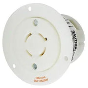 HBL2416 - Hubbell Twist-Lock Flanged Receptacle, 20A 125/250V, L14-20R, White