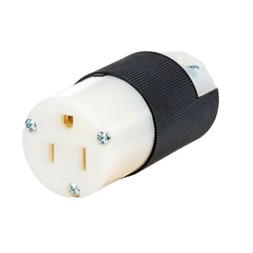 HBL5269CST - Hubbell Connector, 15A 125V, 5-15R Spring Terminal, Black/White