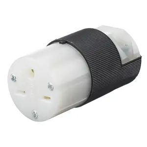 HBL5669C - Hubbell Connector, 15A 250V, 6-15R, Black/White