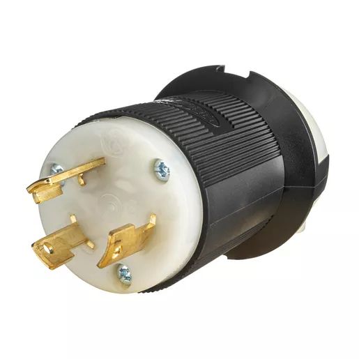 HBL2611ST - Hubbell Twist-Lock Plug, 30A 125V, L5-30P, Black/White, Spring Terminal