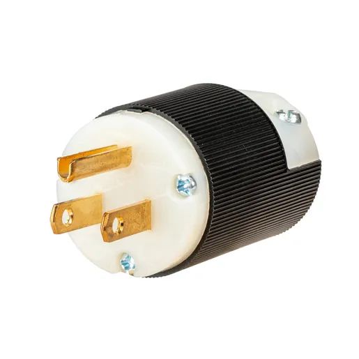 HBL5266CST - Hubbell Plug, 15A 125V, 5-15P, Spring Terminal, Black/White