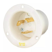 HBL2615ST - Hubbell Twist-Lock Flanged Inlet, 30A 125V, L5-30P, White, Spring Terminal