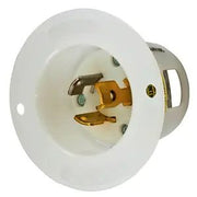 HBL4716C - Hubbell Twist-Lock Flanged Inlet, 15A 125V, L5-15P, White