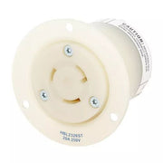 HBL2326ST - Hubbell Twist-Lock Flanged Receptacle, 20A 250V, L6-20R, White, Spring Terminal