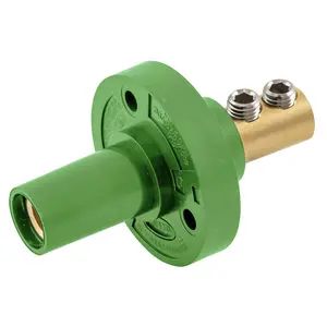 HBL15FRGN - Hubbell Single Pole Series 15 Receptacle, Double Set Screw, Green