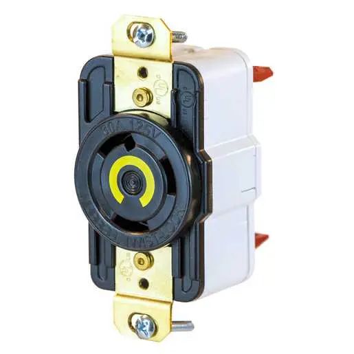HBL2610ST - Hubbell Twist-Lock Receptacle, 30A 125V, L5-30R, Black, Spring Terminal