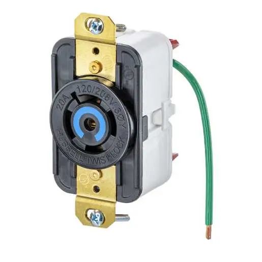 HBL2510ST - Hubbell Twist-Lock Receptacle, 20A 3-Phase 120/208V, L21-20R, Black