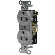 5362AG - Hubbell Receptacle, Duplex Straight Blade, HubPro, 20A 125V, FG, Gray