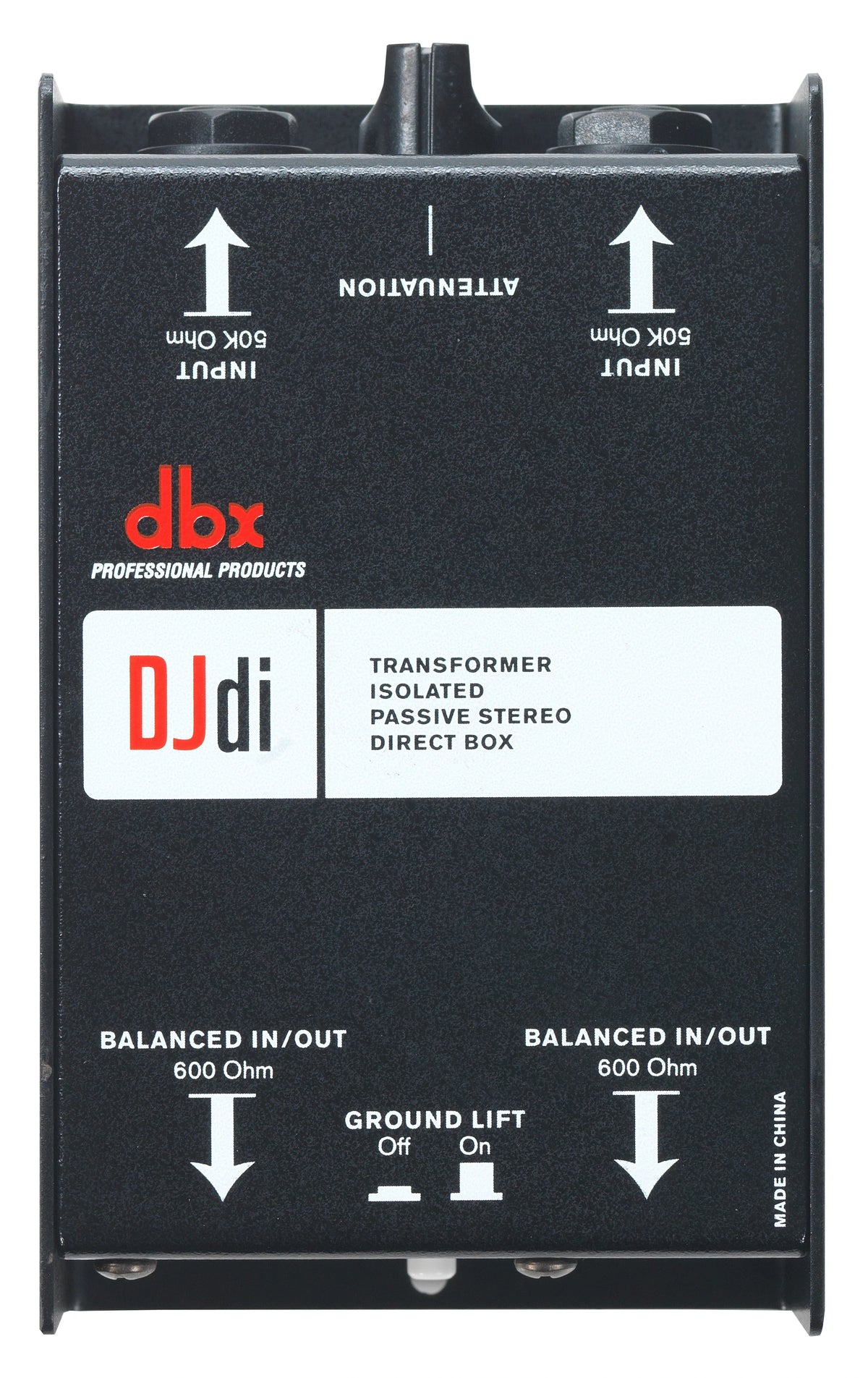 DBXDJDI - DBX DJDI 2-channel passive direct box that converts unbalanced signals into balanced output for use with mixers, PAs