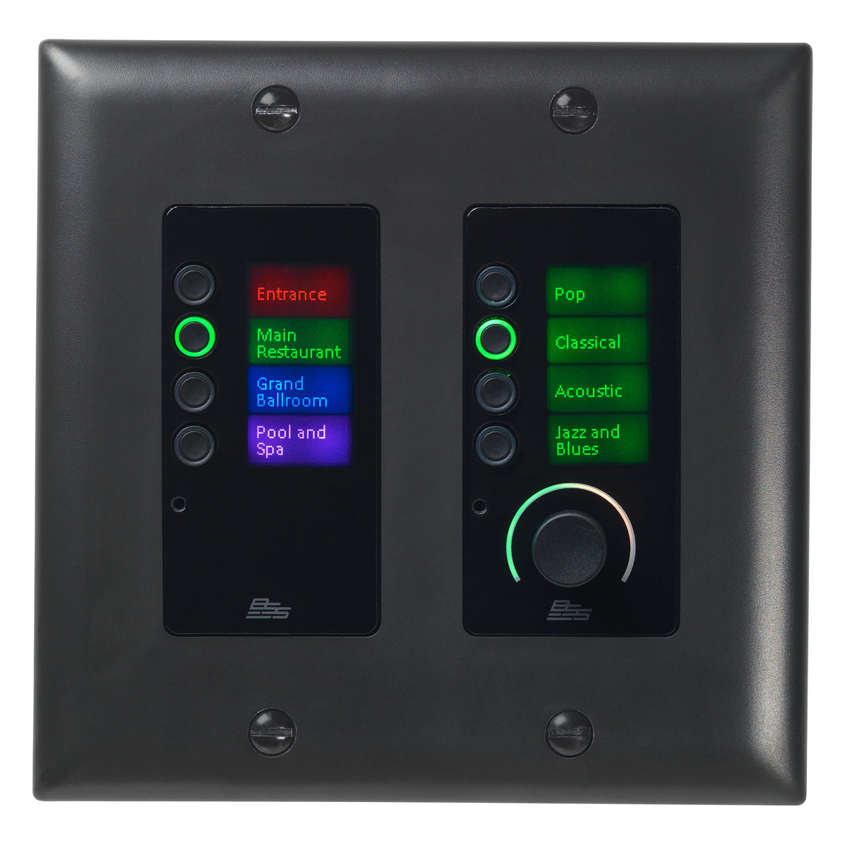BSS EC-8BV-BLK-US Ethernet Controller with 8 Buttons and Volume (Black - US)
