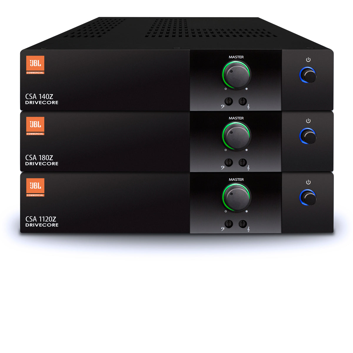 JBL 1 x 120W DriveCore Amplifier, Fanless, 4ohm/8ohm/70V/100V, 1U Half-Rack, Mounting kit