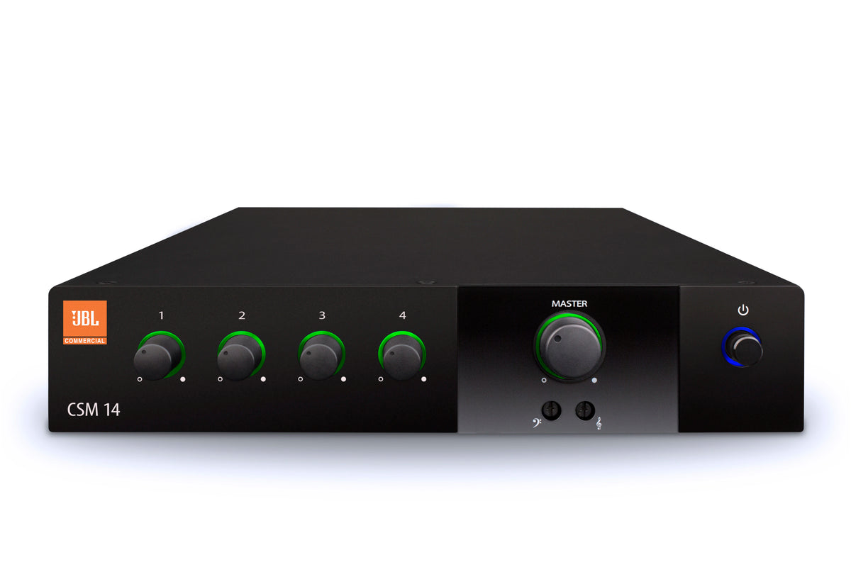 NCSM14-U-US - JBL 4 Input - 1 Output Mixer, Fanless, 1U Half-Rack, Mounting kit included