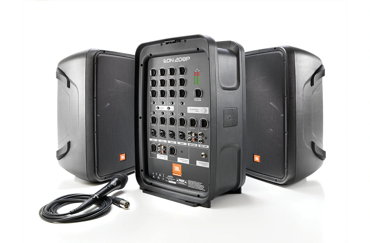 EON208P - JBL Portable 8” 2-Way PA with 8-Channel Powered Mixer and Bluetooth