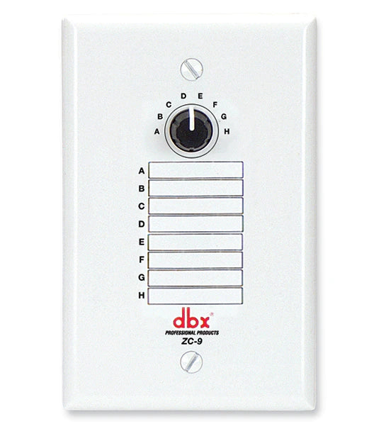 DBXZC9V - DBX ZC-9 ZC 9 Wall Mounted 8 Position Zone Controller
