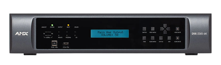 AMX DVX-2265-4K-TAA 6x2+1 4K60 4:4:4 All-In-One Presentation Switcher, TAA