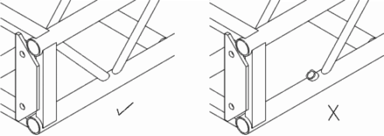 missing diagonals in truss